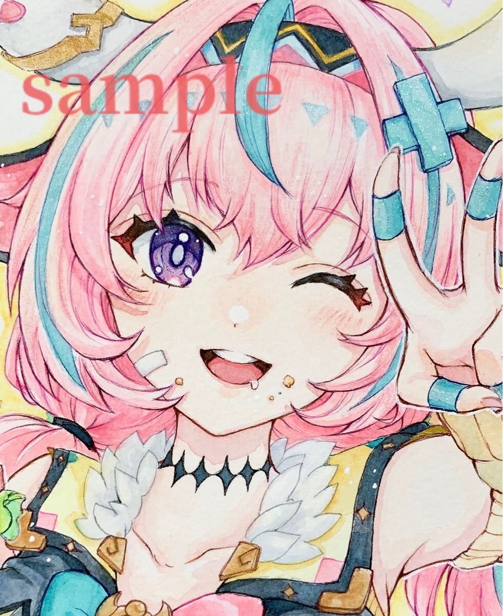 手描きイラスト 原神 ヴァレサ 透明水彩画 原画 A4 Genshin Impact Varesa(手描きイラスト)|売買されたオークション ...
