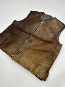希少/美品 珍素材/HAROLD'S GEAR/馬 腹子 ハラコ レザー ベスト/ハロルズギア/毛皮 ファ