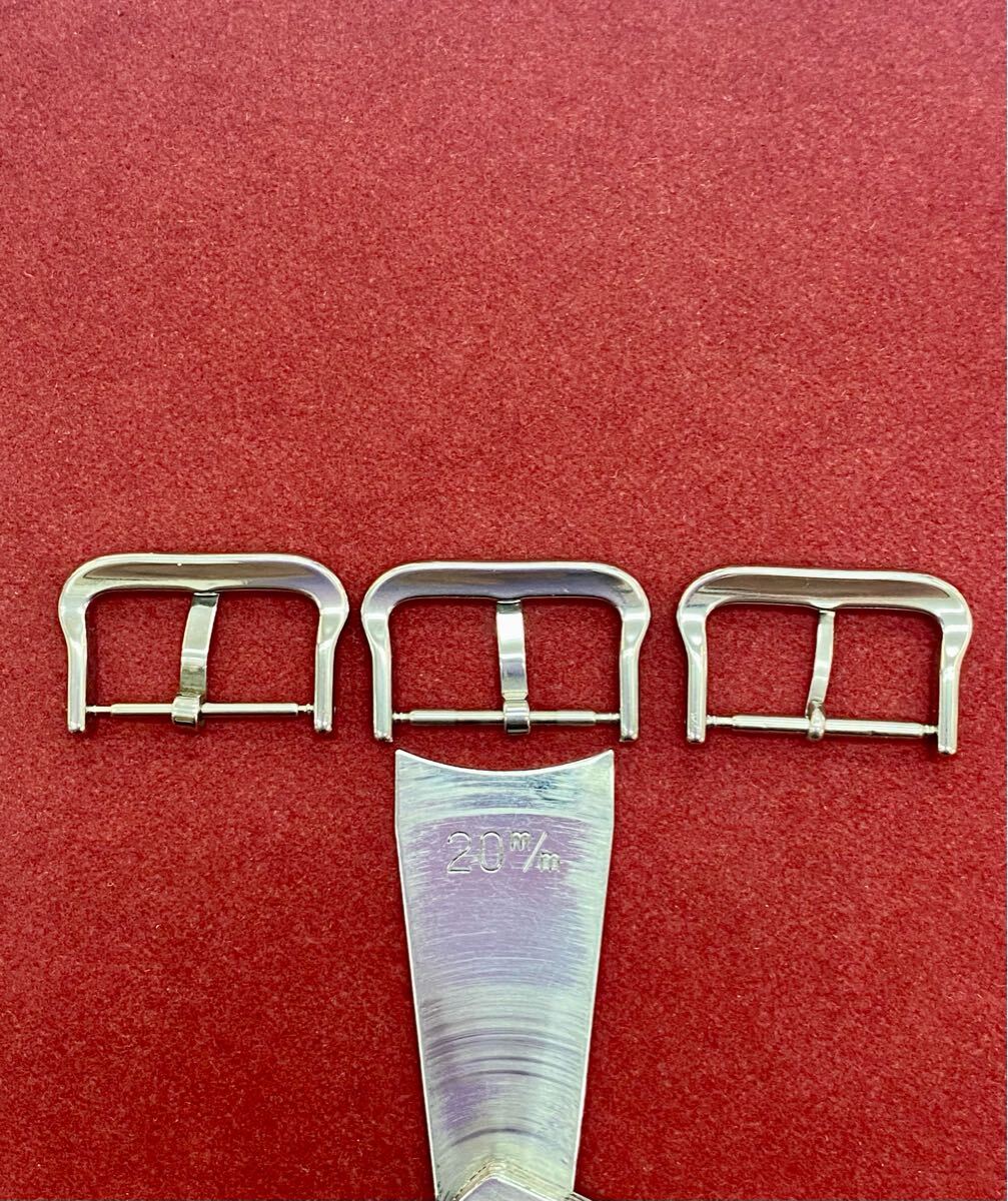 新品 20mm〜21mm幅 4コ 中古CASIO純正1コ ダイバー 腕時計バンド 尾錠 ビジョウ いろいろ 革バンド バックル _3