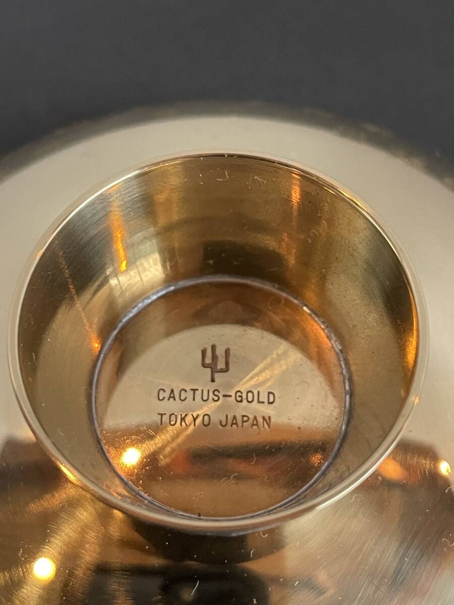未使用 美品 金杯 CACTUS GOLD 盃 杯 箱付 カクタス ゴールド 直径10.5
