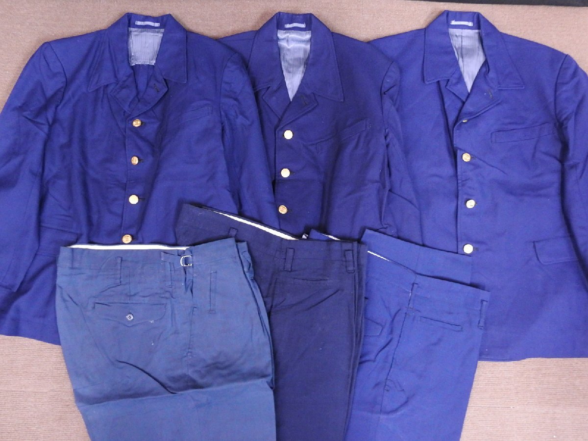 A-165 中古品 ジャンク 国鉄 日本国有鉄道 鉄道員 制服 上下セット 3着