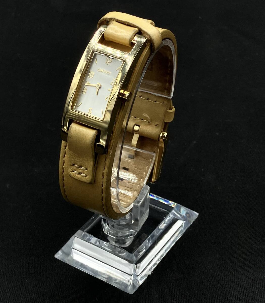 ◯電池交換済／DKNY ダナキャランニューヨーク NY9054 レディース クォーツ腕時計 純正レザーベルト_1