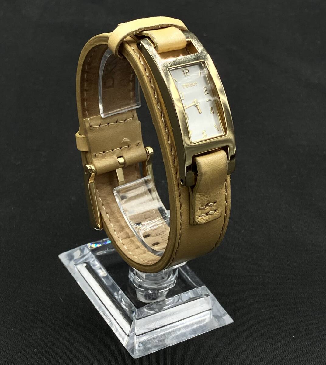◯電池交換済／DKNY ダナキャランニューヨーク NY9054 レディース クォーツ腕時計 純正レザーベルト_2