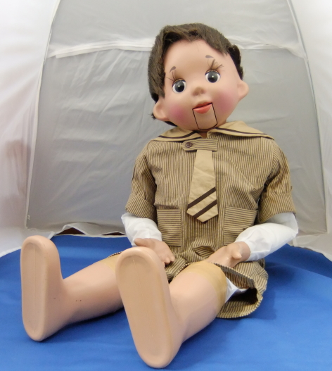 腹話術 人形 男の子 外国人 中古 ネクタイ 制服 ストライプ 安(人形 