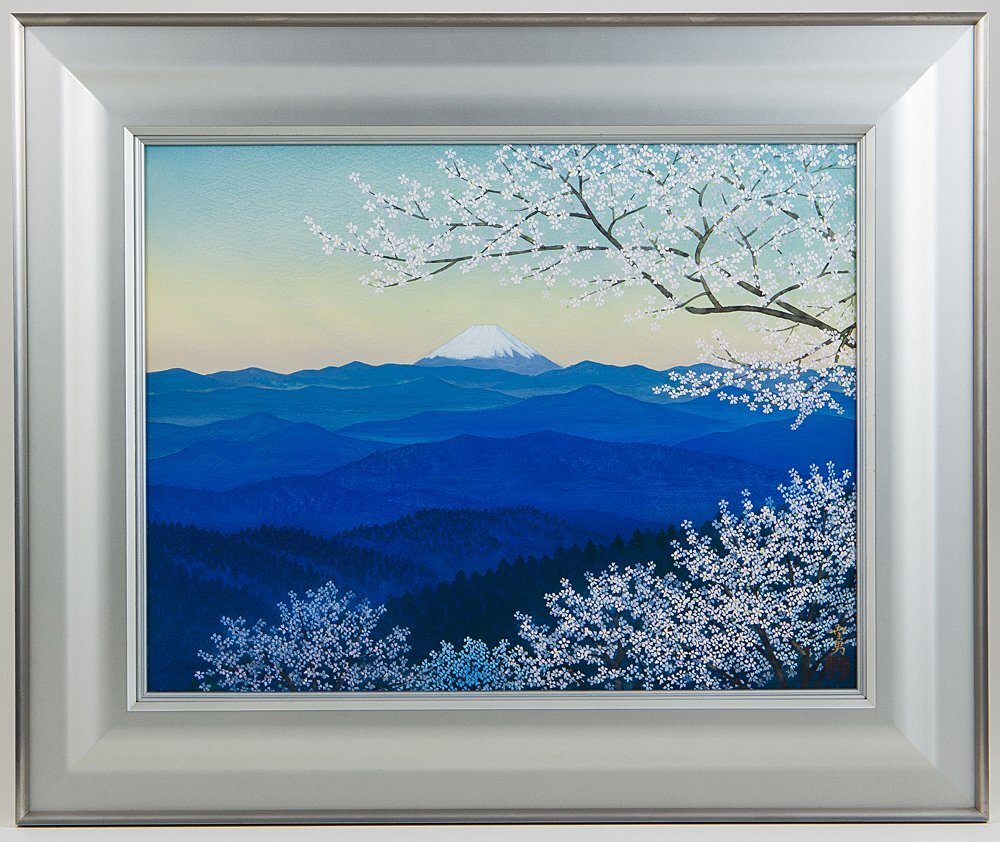 五】真作 遠山幸男 『山嶺』 日本画 彩色 10号 共シール ／ 東京