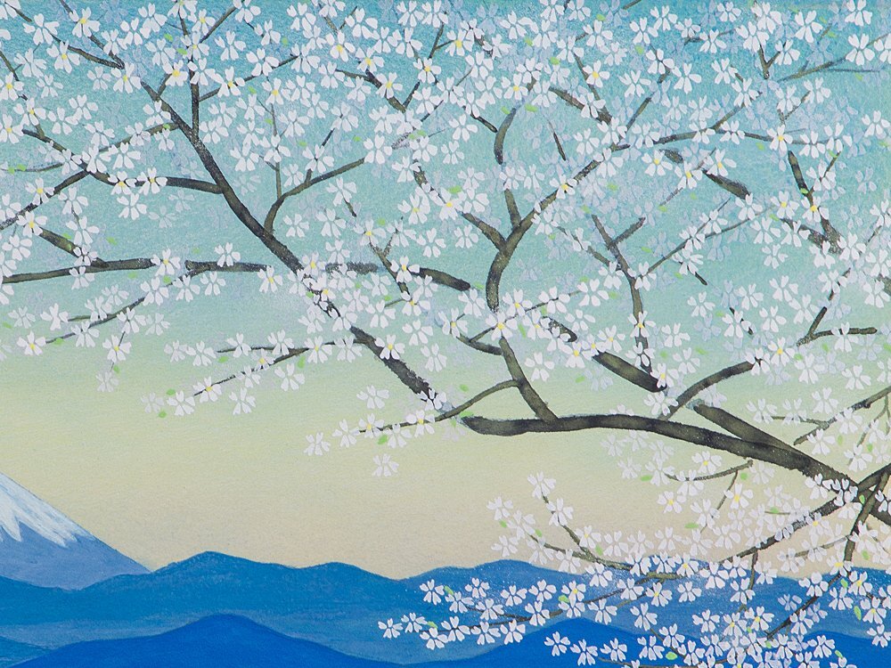 五】真作 遠山幸男 『山嶺』 日本画 彩色 10号 共シール ／ 東京