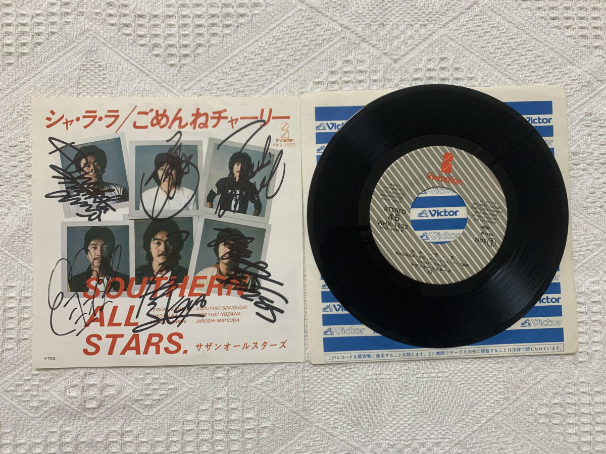 サザンオールスターズ Southern All Stars シャ・ラ・ラ 直筆サイン