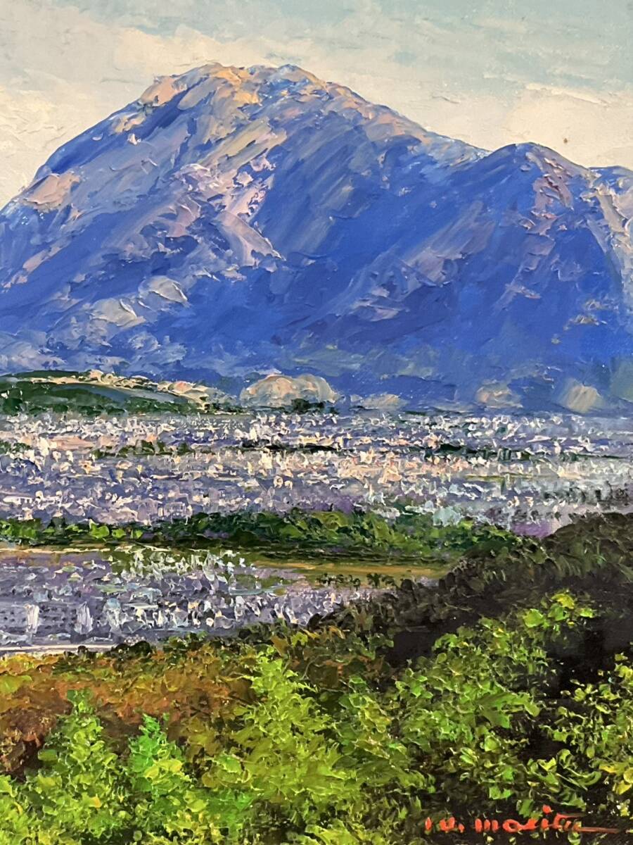 真作□油彩□森田秀和□『武甲山（秩父市）』□風景画巨匠・壮大最高
