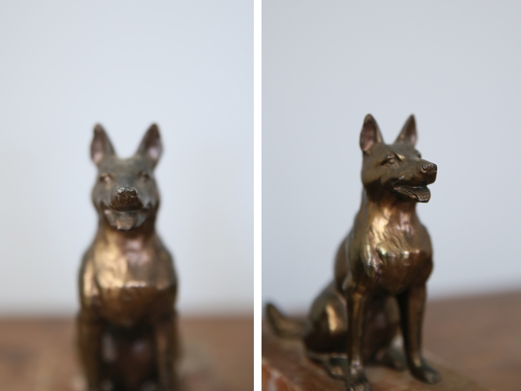 ロンシャン窯 犬の絵柄のコンポティエ（高さ5cm） フランス フランス