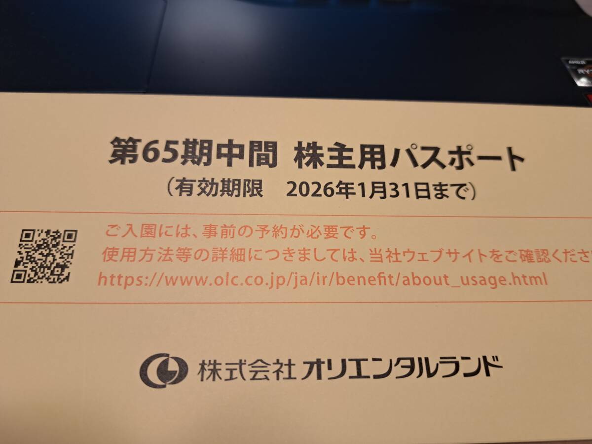 【送料無料】東京ディズニーリゾート　 株主優待券「1枚」です　期限：2026年１月３１日_1