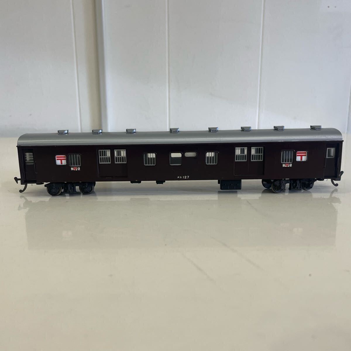 天賞堂 国鉄 オユ12 郵便車 茶色 HOゲージ 鉄道模型 外観良好_2