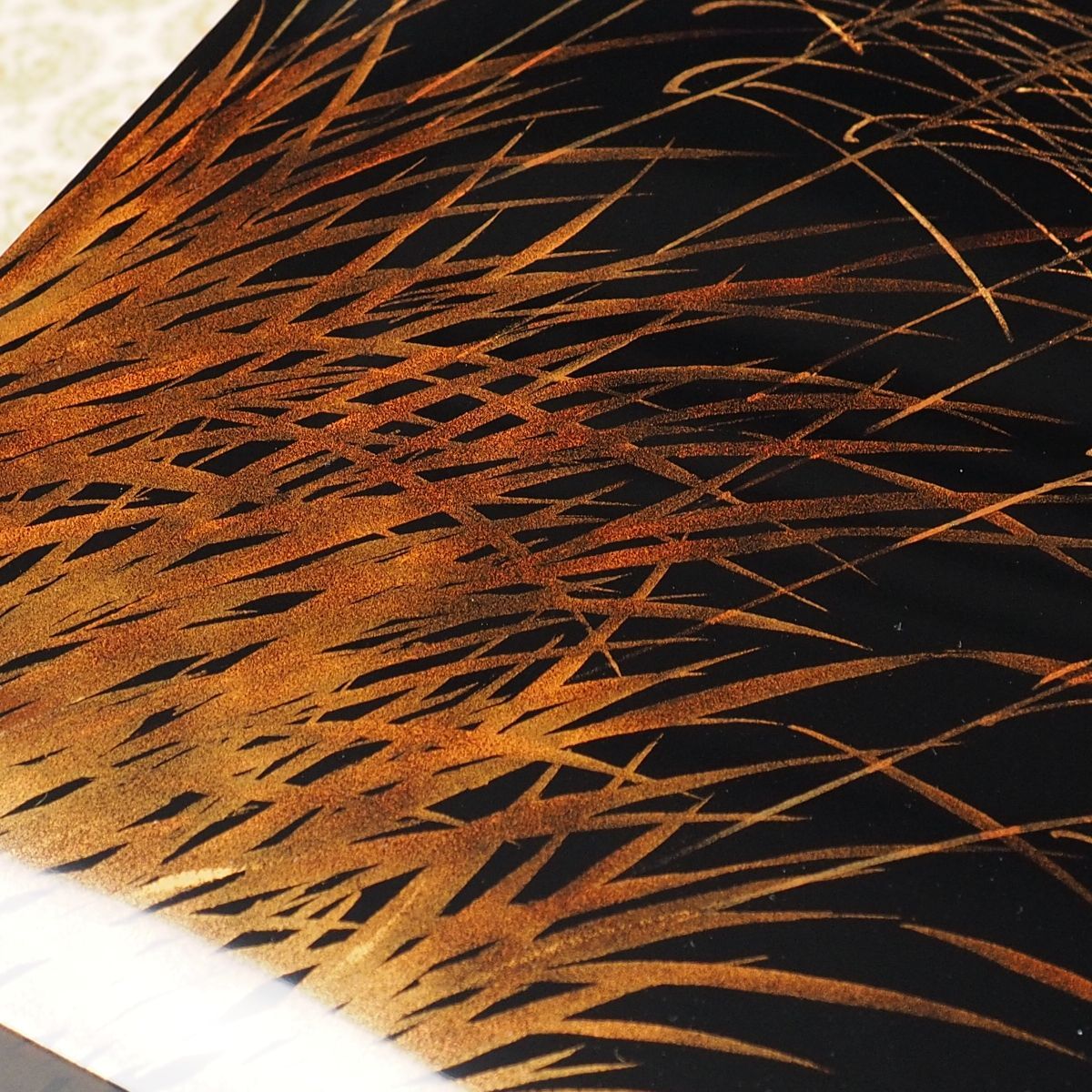 TI5278◎備中漆 岡山県重要無形文化財《 山口松太 作 蒔絵月華文箱
