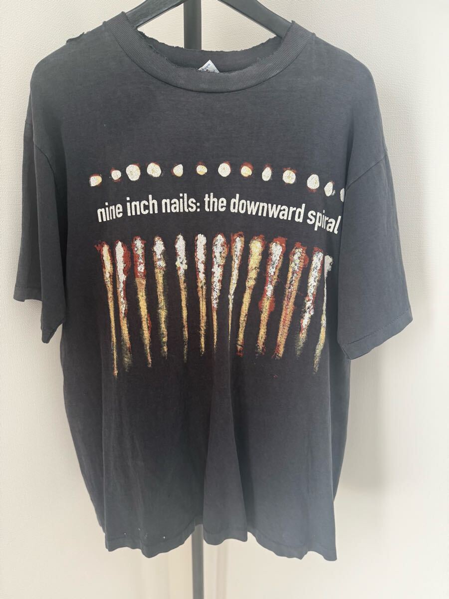 【90s ビンテージ】Nine Inch Nails The Downword Spiral Tシャツ All sports Lサイズ 【1円出品 売り切り】_1