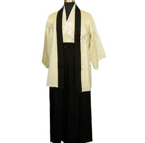 メンズ 3点(襦袢/羽織/袴)男性用 和服 夏 夏羽織 着物セット 演出服 浴衣風 年中行事 花