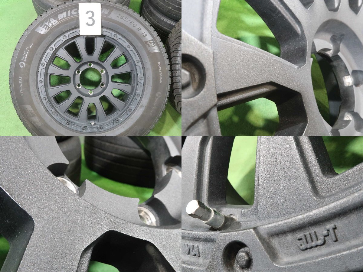 バリ溝トーヨースタッドレスセット265/60R18プラド、サーフ、ハイラックス プラド ハイラックス サーフ 等 4本 AVENTURA 18インチ 8J +20 6H PCD