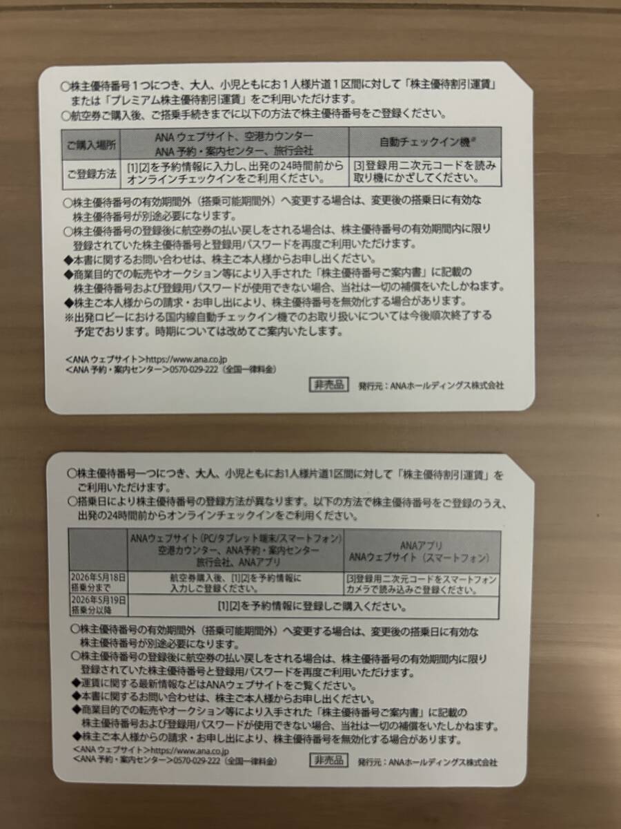 ANA　全日空　株主優待券　２枚_2