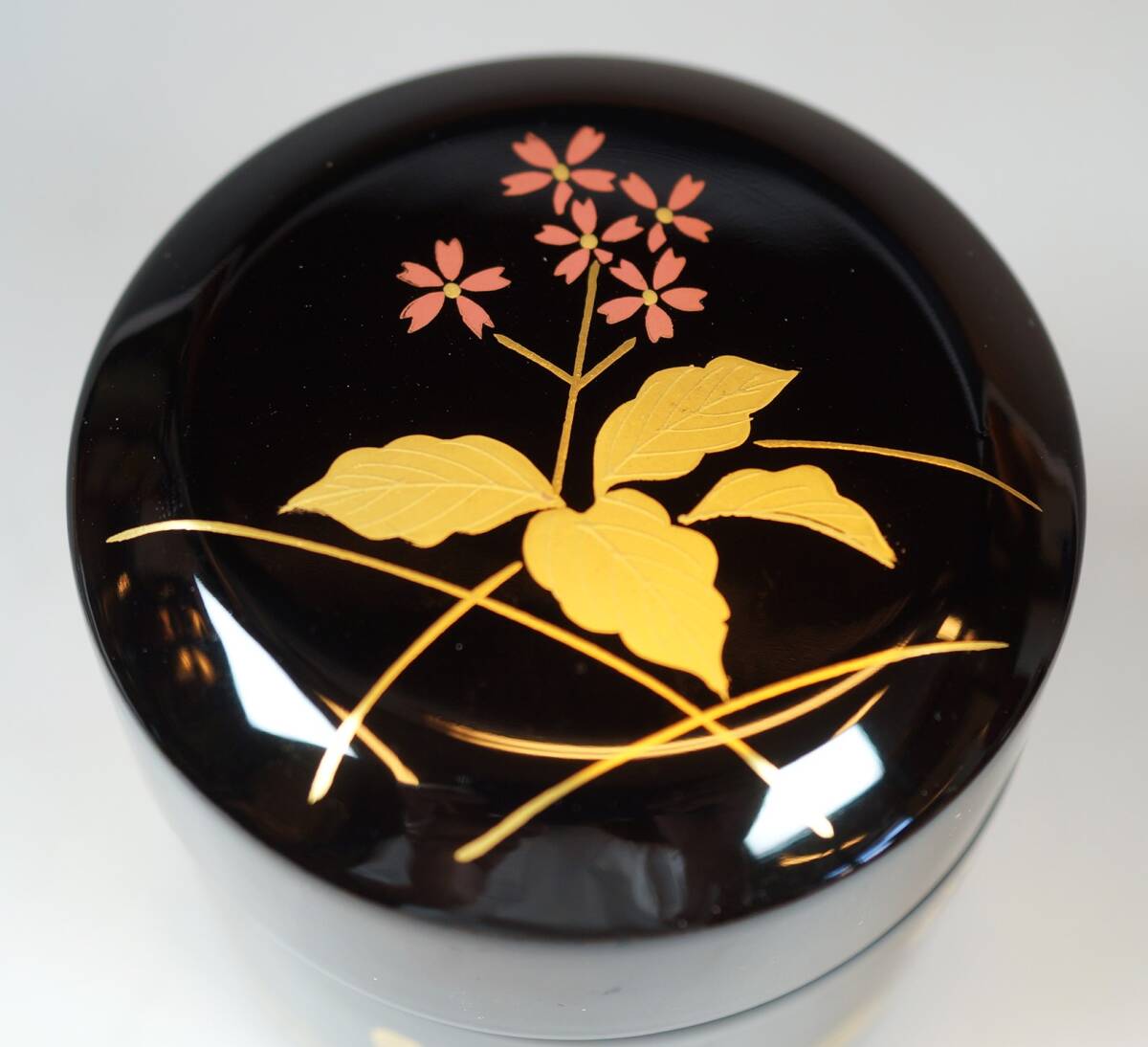 □壱□秀逸作 加賀蒔絵 中村湖彩 四季棗/松喰鶴蒔絵茶器/春野蒔絵吹雪
