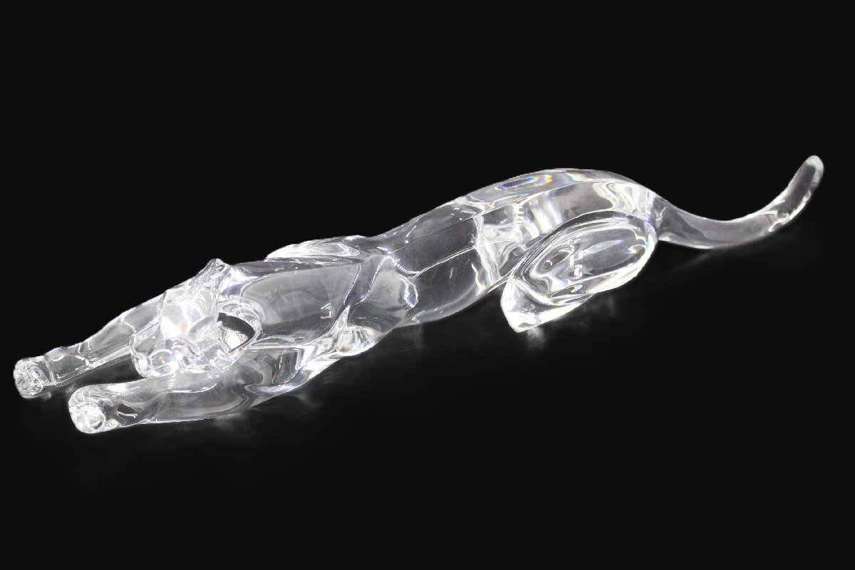 ト静】☆ Baccarat バカラ クリスタル パンサー リープ ヒョウ