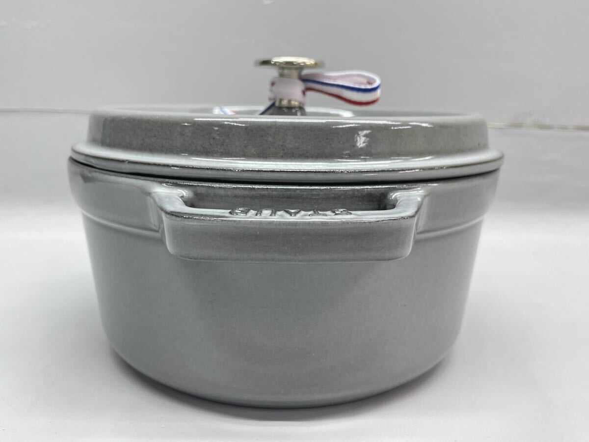 SI■未使用■ STAUB COCOTTE ストウブ ピコ ココット ラウンド 22cm グレー 鋳物 ホーロー鍋 両手鍋 鉄鍋 鍋 キッチン用品 フランス製_3