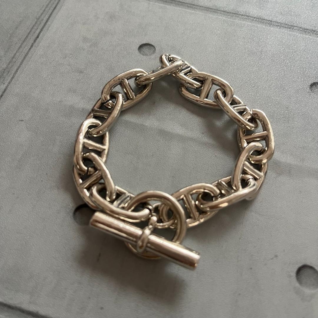 シルバー925 アンカーチェーン シェーヌダンクル 風ブレスレット 【刻印あり】_2
