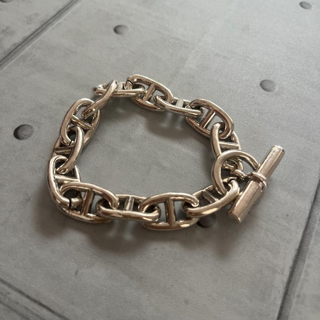 シルバー925 アンカーチェーン シェーヌダンクル 風ブレスレット 【刻印あり】_3