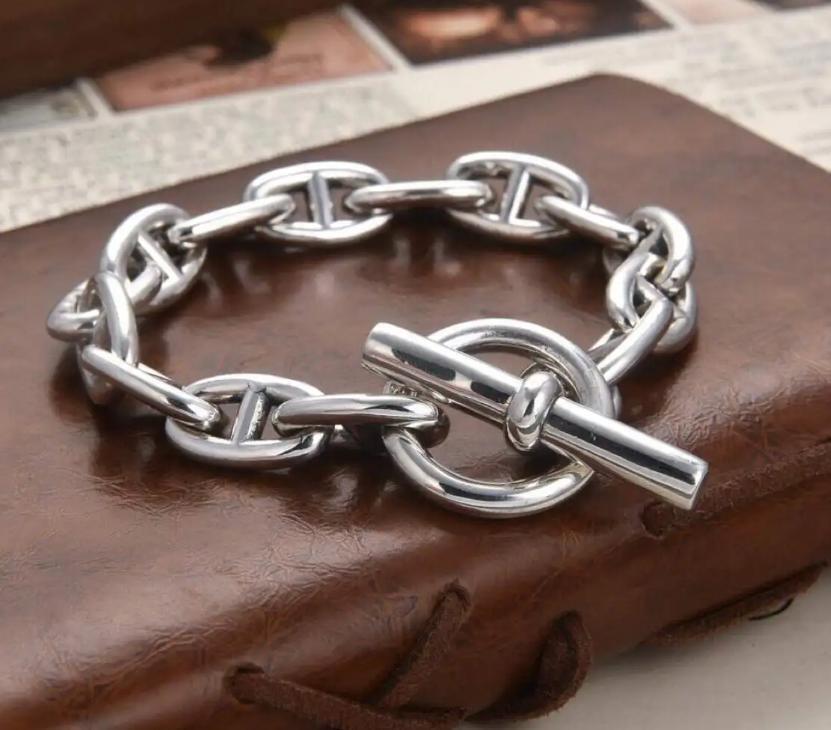 シルバー925 アンカーチェーン シェーヌダンクル 風ブレスレット 【刻印あり】_4