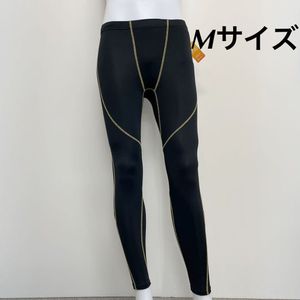 新品15799 Champion チャンピオン M黒シンプルメンズレギンスロングスパッツ アンダーウ