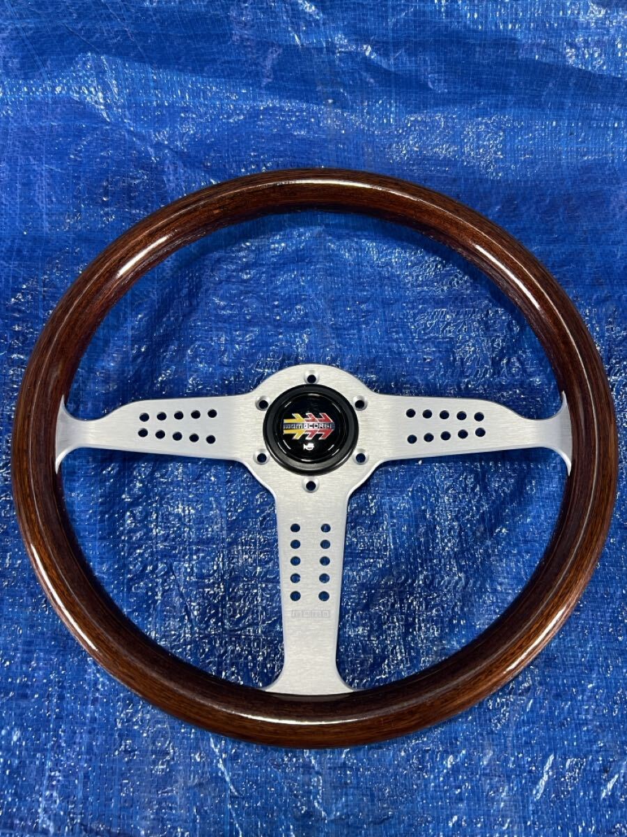 美品 MOMO Super Grand Prix 350mm ステアリング ウッド ブラウン 当時