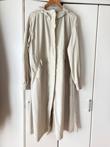 【DANSKIN】ダンスキン　Ｌサイズ　ロングコート　コンパクトコート　エクリュ白アイボリ