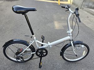 captainstag 折りたたみ自転車 6ギア 20インチ シルバー キャプテンスタッグ