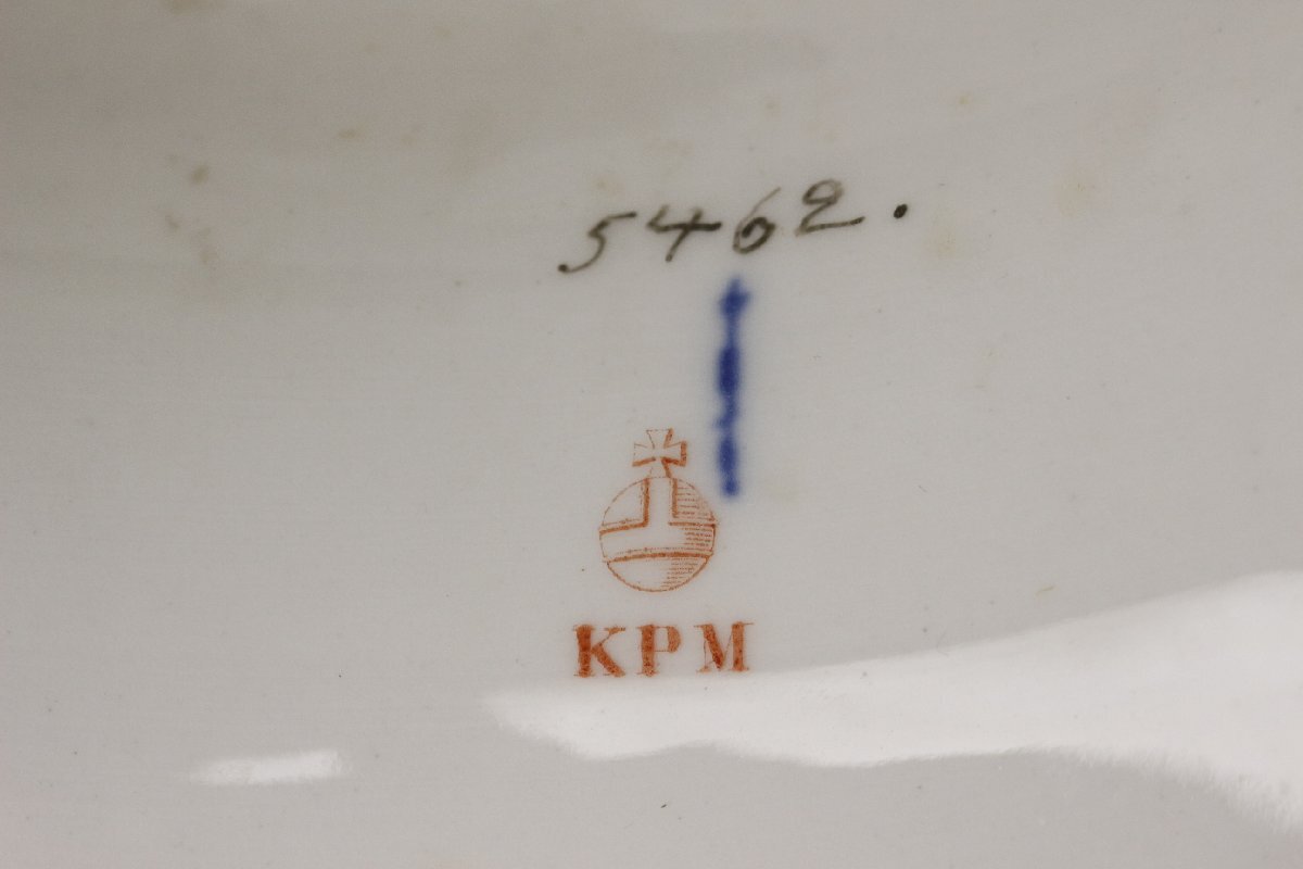 LIG】19世紀 ドイツ KPM ベルリン王立磁器製陶所 色絵 陶器人形 「Mars