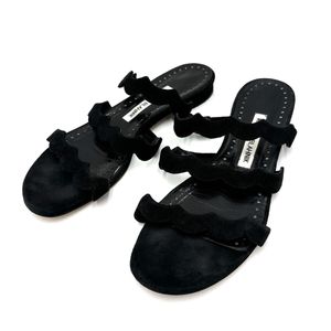 S ＊ イタリア製 '高級感溢れる' MANOLO BLAHNIK マノロブラニク 本革 ミュール / フラッ