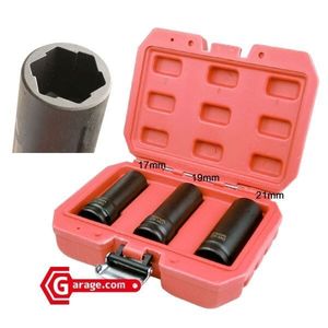 ダメージ＆舐めたホイールナット用 インパクトソケットセット 17mm 19mm21mm 3本セット O