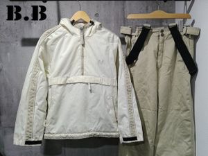 B.B スキーウェア セットアップ M/フード付き 中綿 アノラックジャケット x パンツ 上下