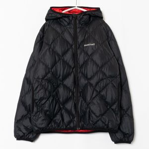 mont-bell モンベル リバーシブルダウンパーカジャケット 150cm 1101487 ブラック レッド