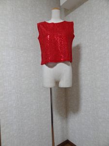 ☆ レディース　社交ダンス　ダンス 　ダンス衣装　カットソー　貼り付けスパンコール　