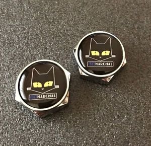 マーシャル Marchal ブラック黒 ナンバーボルト キャップ バイク 自動車 ライセンスプレ