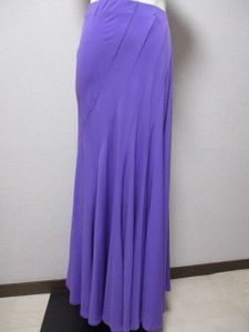 社交ダンス　韓国製　パープル★ロング～フレアースカート