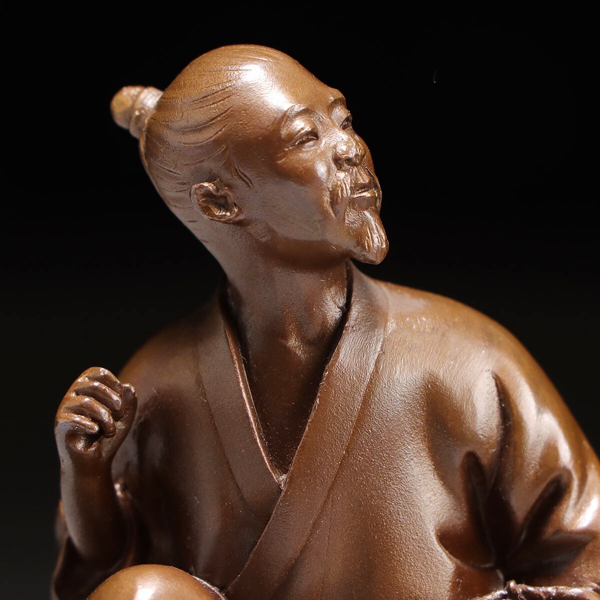 PR154. 金工美術 光真作 高岡銅器 浦島太郎 置物 / 銅置物飾り物(銅製