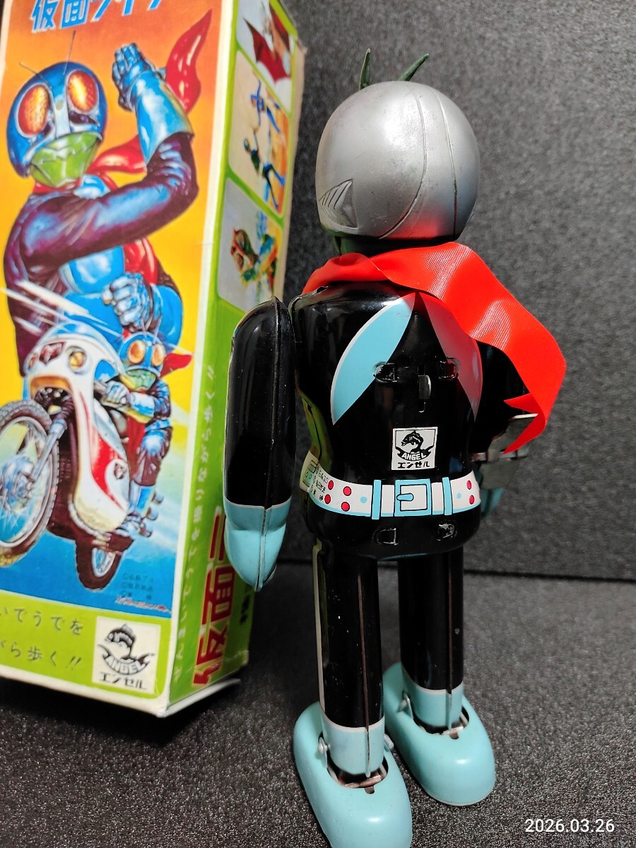 昭和レトロ1970年代 当時物 エンゼル 仮面ライダー ブリキ ゼンマイ