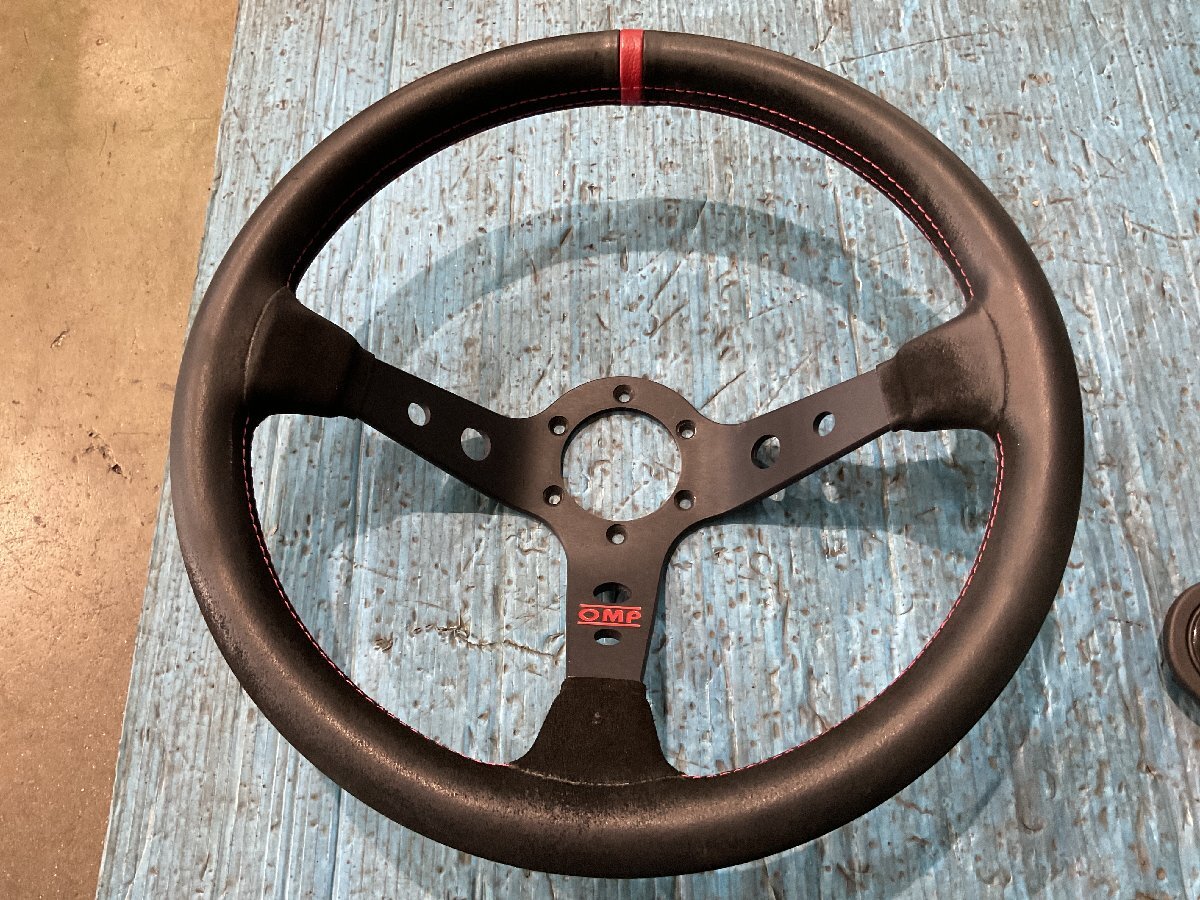 ⑥ 日産 ノート nismo S DBA-E12改 OMP 社外 ステアリング レザー革