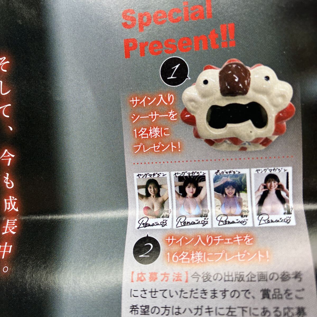 週刊ヤングマガジン 加藤玲菜 直筆サイン入りチェキ プレゼント応募券5