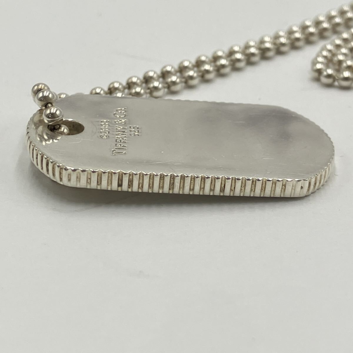 ティファニー ドッグタグ エッジ ネックレス 925 BEV8fe □ Tiffany&Co. ティファニー シルバーネックレス ドッグタグ コイン