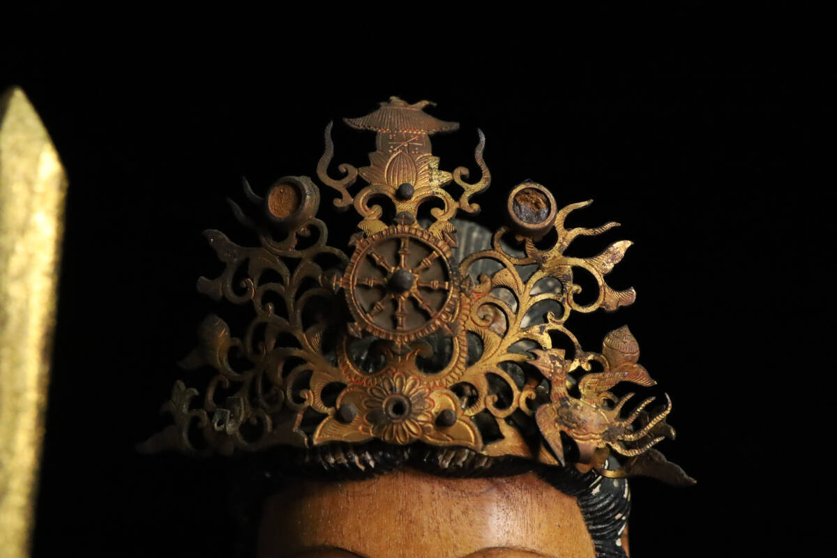 レア【宝珠入荼枳尼天像】仏像　神像 ◇雅◇ 時代 仏教美術 荼枳尼天像 玉眼 宝珠 仏像 高41.5cm 木彫 水晶
