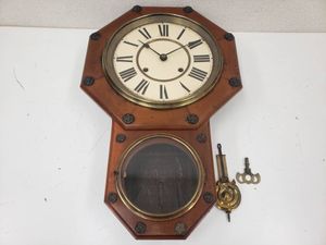 明治時代の八角形の柱掛時計、アメリカ製、機械式、ボンボン時計、調整済動作品 八角 柱時計の値段と価格推移は？｜22件の売買データから八角 柱時計の