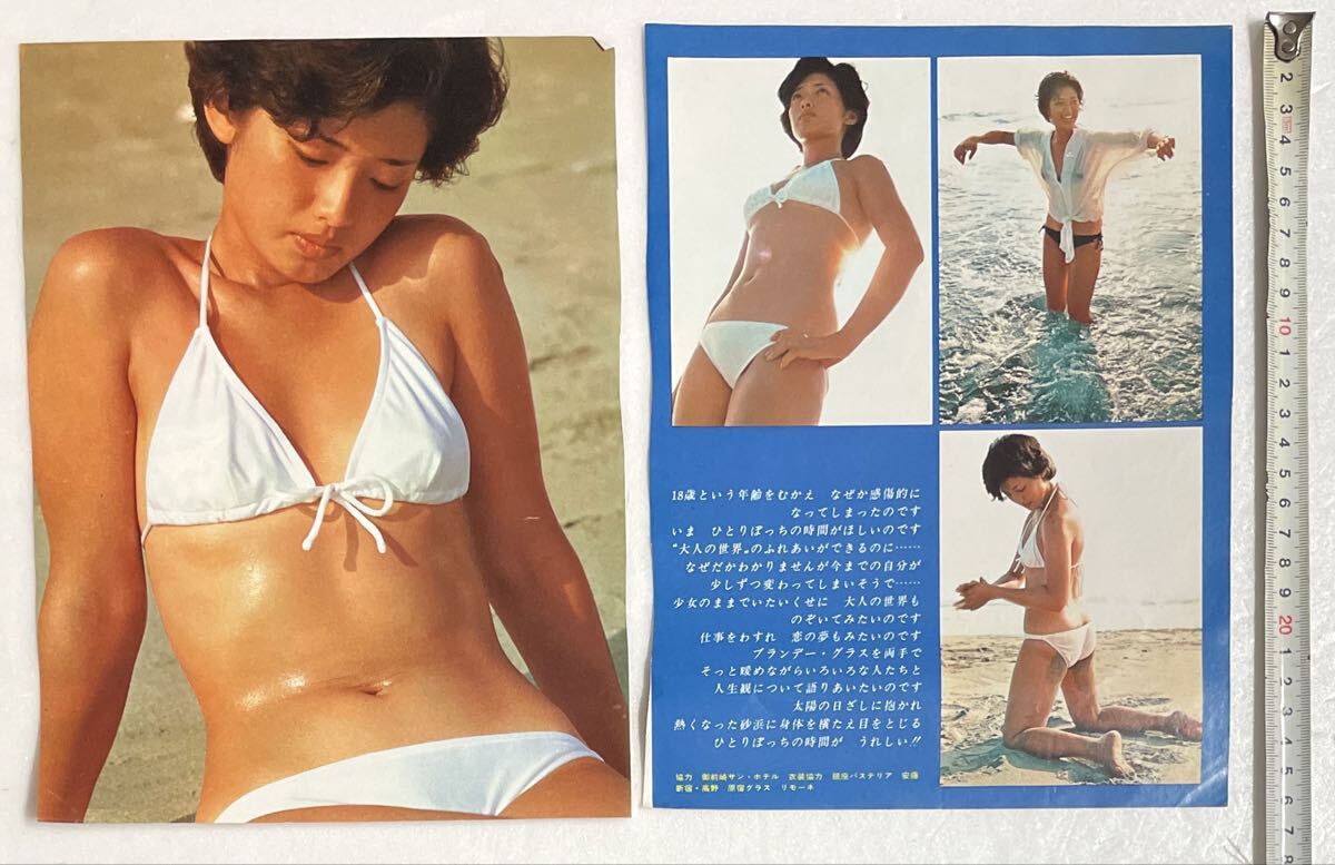 【当時物・昭和レトロ】70、80年代 水着ポスター/カレンダー まとめ（山口百恵 昭和レトロ 当時物 山口百恵 ビキニ 水着 切り抜き 6枚 検・グラビア