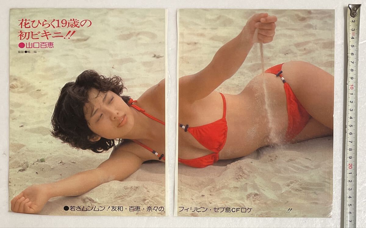 昭和レトロ 当時物 山口百恵 ビキニ 水着 切り抜き 6枚 検・グラビア