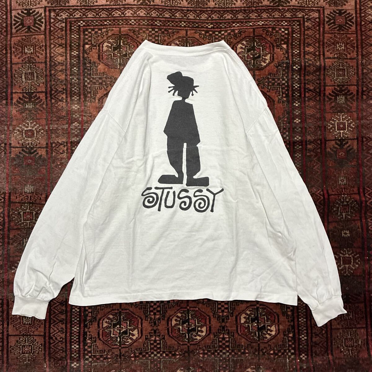【激レア】80s old Stussy 黒タグ　シャドーマン Lサイズ 激レア 80S 初期 USA製 STUSSY シャドーマン 黒タグ ロングスリーブT