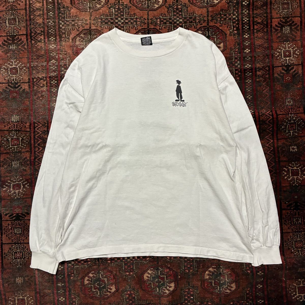 激レア 80S 初期 USA製 STUSSY シャドーマン 黒タグ ロングスリーブT