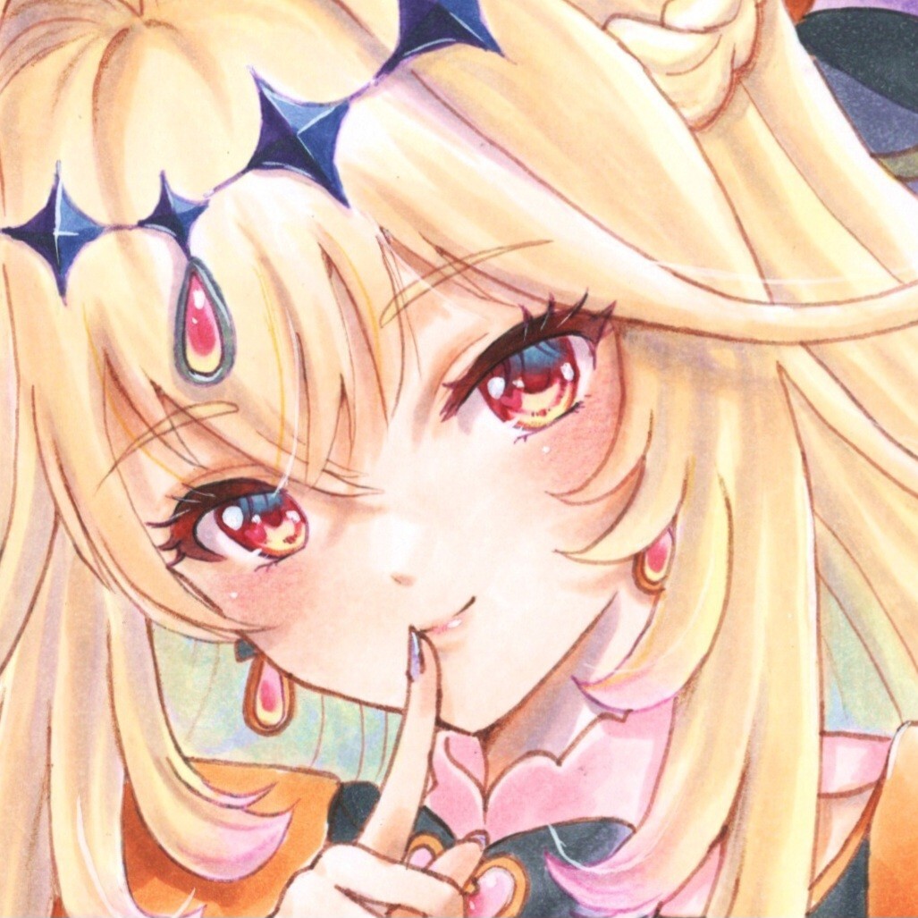 名探偵プリキュア 手描きイラスト キュアアルカナ・シャドウ S色紙